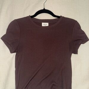 Wilfred Dark Brown Short Sleeve Top from Aritzia